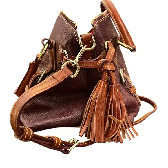 Dooney & Bourke Rich Brown Leather Satchel - Picture 6 of 11